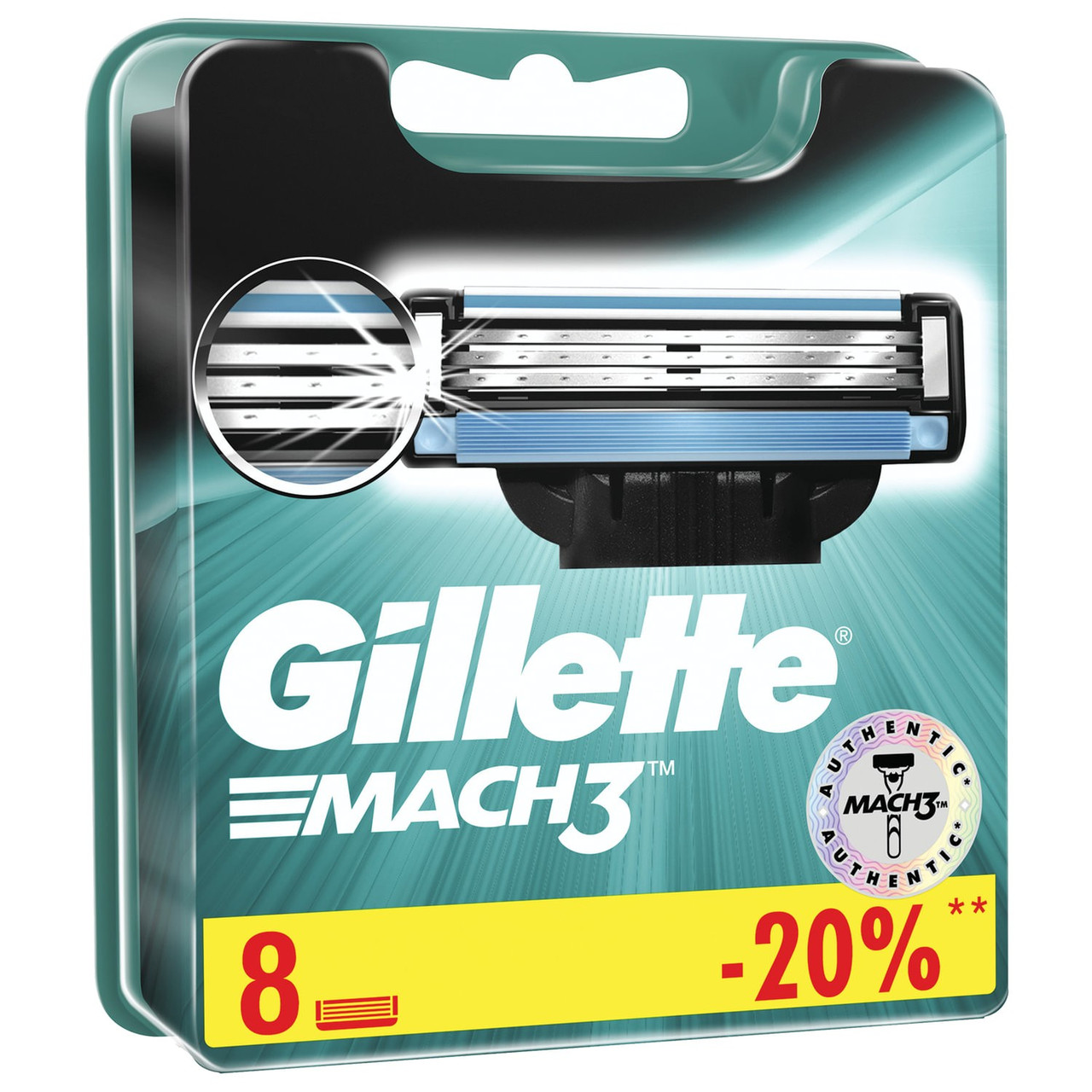 Сменные кассеты Gillette MACH 3 ( 8 шт ) - фото 1 - id-p142225101