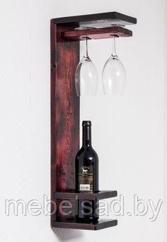Полка для вина и бокалов деревянная "Жанет" - фото 1 - id-p142233833