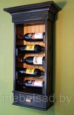 Полка для вина и бокалов деревянная "Прованс" - фото 1 - id-p142233834