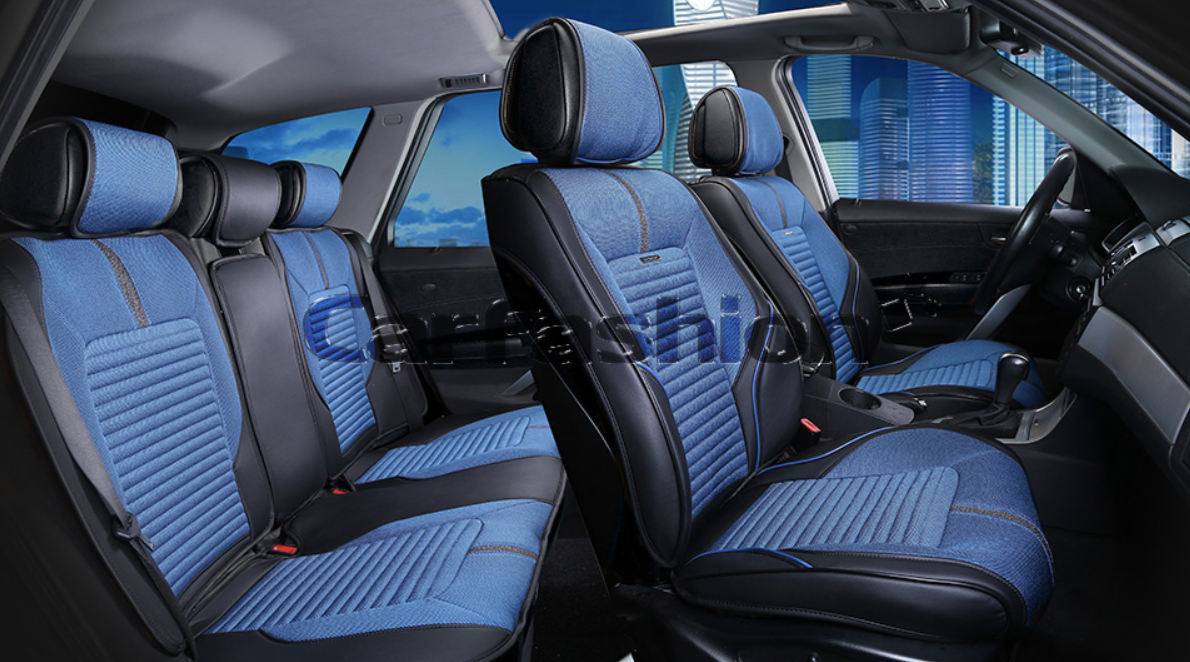 Накидки 4шт / CarFashion Premium / SECTOR PLUS Цвет черно синий