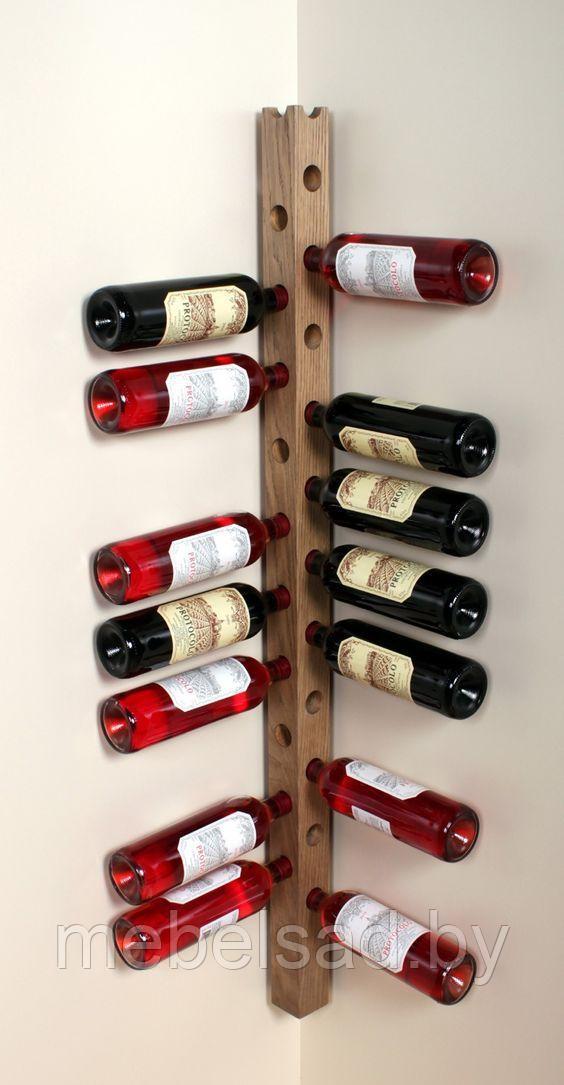 Полка для вина и бокалов деревянная "Бревно" - фото 1 - id-p142249209
