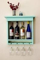 Полка для вина и бокалов деревянная "Прованс Класик"