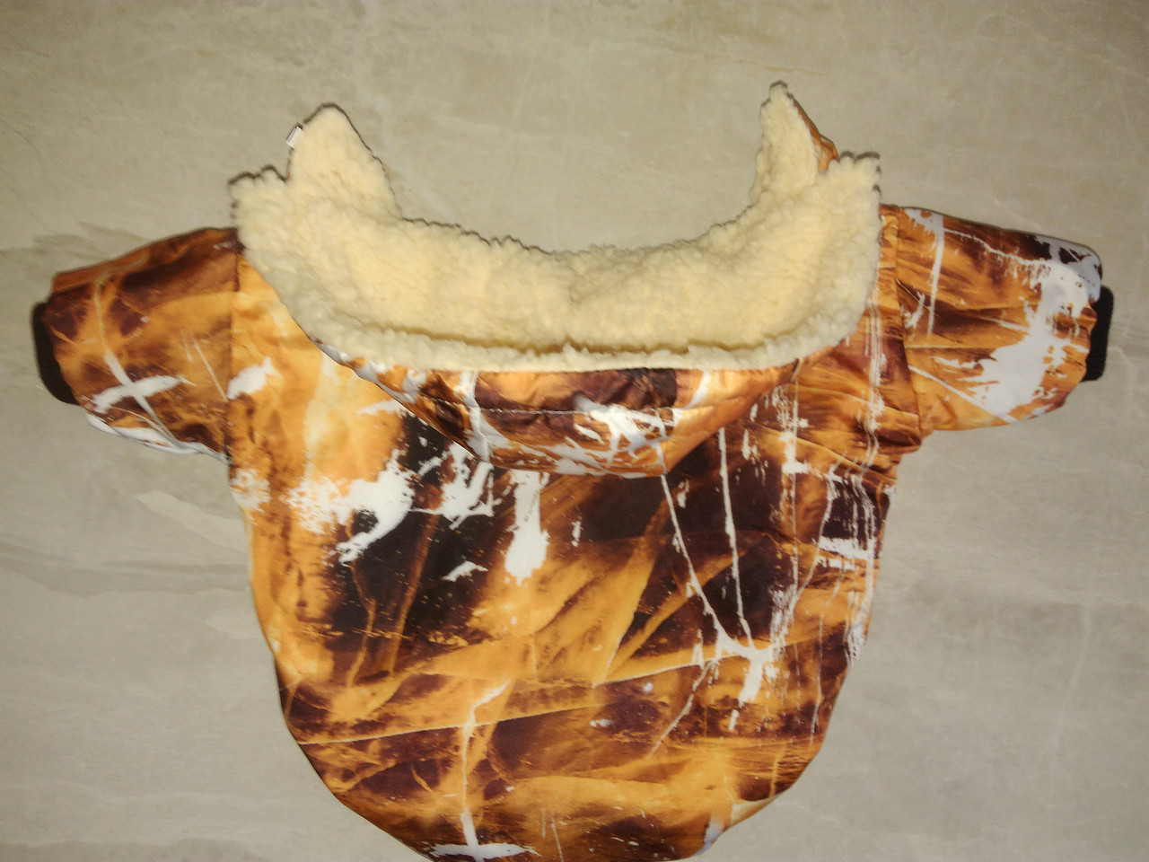 Куртка для собак на подкладке Овечка (иск.мех) - "Зима" с рисунком "Пламя" - фото 1 - id-p142254195