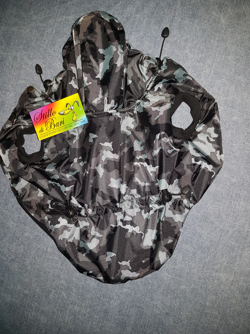 Куртка для собак на подкладке Овечка (иск.мех) - "Зима" с рисунком "Серый камуфляж 4000 " - фото 3 - id-p142254236