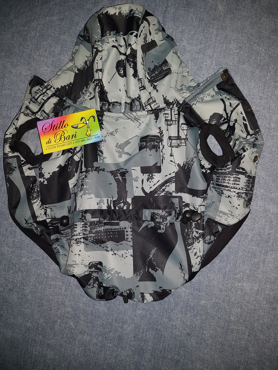 Куртка для собак на подкладке флис - "Весна/Осень" с рисунком "Лыжники" - фото 4 - id-p142254536