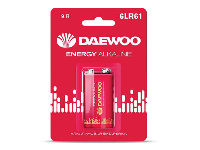 Батарейка 6LR61 9V alkaline BL-1шт DAEWOO ENERGY - фото 1 - id-p142255446