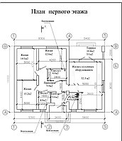 Одноэтажный дом с четырехскатной кровлей