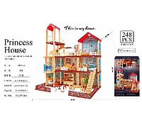 Дом вилла " Princess House" для кукол с мебелью и куклами, 248 деталей, арт.668-