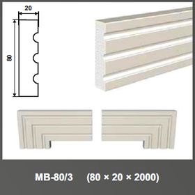 Молдинг МВ-80/3 80*20*2000мм