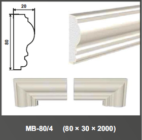 Молдинг МВ-80/4 80*30*2000мм