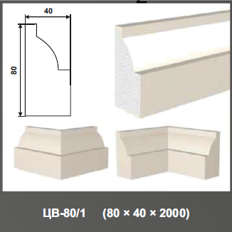 Молдинг цокольный ЦВ-80/1 80*40*2000мм