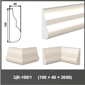 Молдинг цокольный ЦВ-100/1 100*40*2000мм