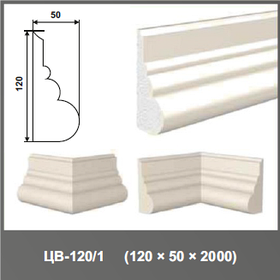 Молдинг цокольный ЦВ-120/1 120*50*2000мм