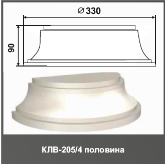 Полуколонна (база) КЛВ-155/4 HALF 90мм D330мм