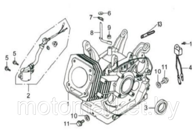 blok dvigatialia GX 390, 188F, 190F, 192F motomarket.by