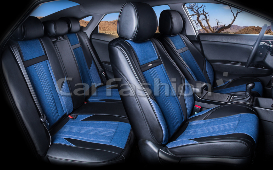 Накидки 4шт / CarFashion Premium / JEANS PLUS Цвет черно синий - фото 1 - id-p142368846