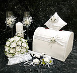 Комплект свадебных бокалов и свечей "Майский" в белом цвете, фото 4