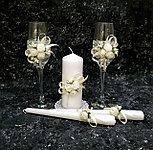 Набор свадебных свечей "Майский" для обряда "Семейный очаг" в кремовом цвете, фото 5