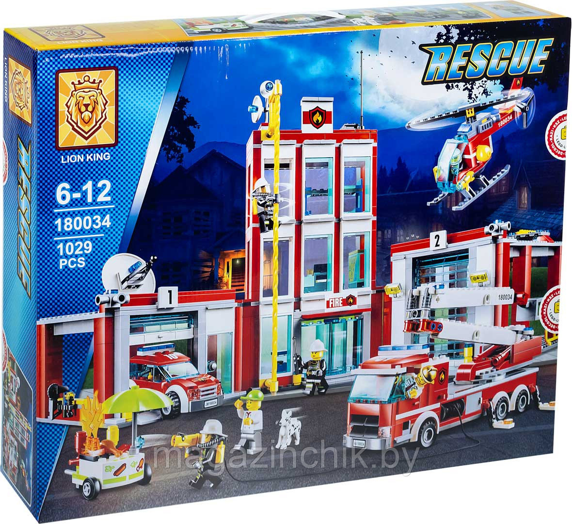 Конструктор Пожарная часть Lion King 180034, аналог LEGO City (Лего Сити) 60110 - фото 1 - id-p142386604
