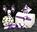 Набор свадебных свечей "Майский" для обряда "Семейный очаг" в фиолетовом цвете, фото 6