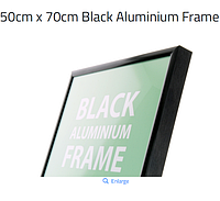 Рамка 50х70 для постера и фото алюминиевая черная