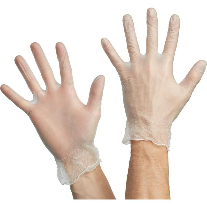 Перчатки виниловые одноразовые, р-р XL, 100шт/уп(работаем с юр лицами и ИП) - фото 1 - id-p142397140