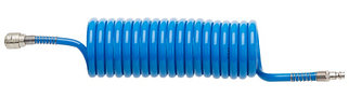 Шланг полиуретановый спиральный 15м, 6x8 мм, с быстросъемными соединениями 1/4", HOEGERT