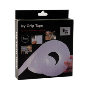 Многоразовая крепежная лента гелиевая на любые поверхности (скотч двухсторонний) UKC Ivy Grip Tape 3 м Прозрач