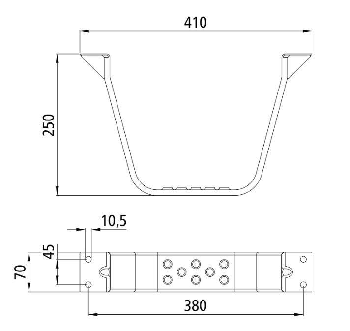 Подножка из оцинкованной стали 250 мм, Suer 108131502 - фото 2 - id-p142455542