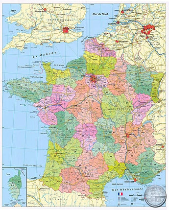 Карта Франции с держателем по почтовым кодам, фото 2