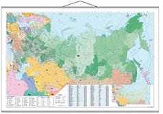 Карта России по почтовым кодам с держателем 1000х1400 мм