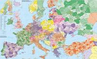 Карта Европы по квадратам с держателем 1400х1000 мм