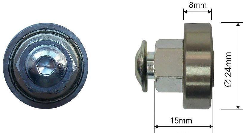 Ролик сдвижной крыши Kogel, 24х8 мм, Bozamet 68.TK.005