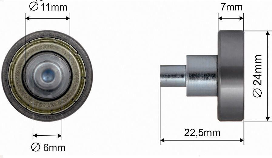 Ролик сдвижной крыши CSMAX, 24х7 мм, Bozamet 68.CSM.012