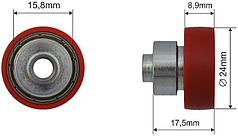 Ролик сдвижной крыши, 24х8,9 мм, Bozamet 68.T.017