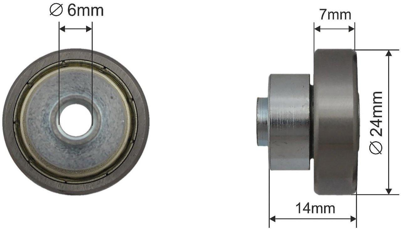 Ролик сдвижной крыши, 24х7 мм, Bozamet 68.X.022