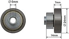 Ролик сдвижной крыши, 24х7 мм, Bozamet 68.X.022