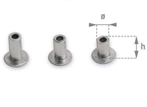 Заклепка полая алюминиевая, L-12 мм, Bozamet 33.12 (1000 ед.)