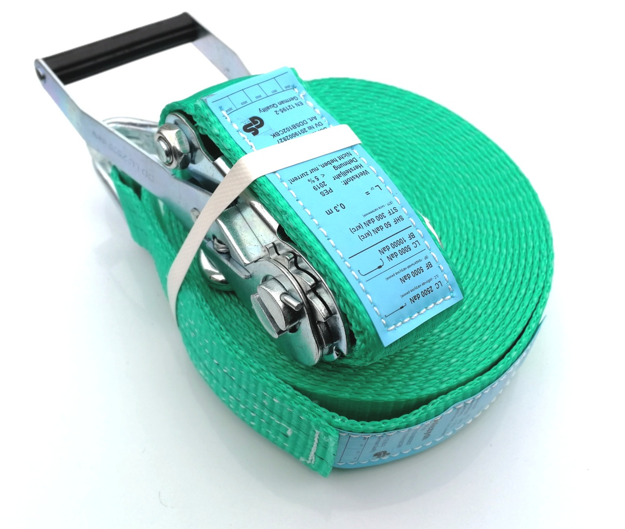 Стяжной ремень DoPlus, LC 2500/5000 daN, двойные крюки, 50мм, 10м, Dolezych DDSB102CBK