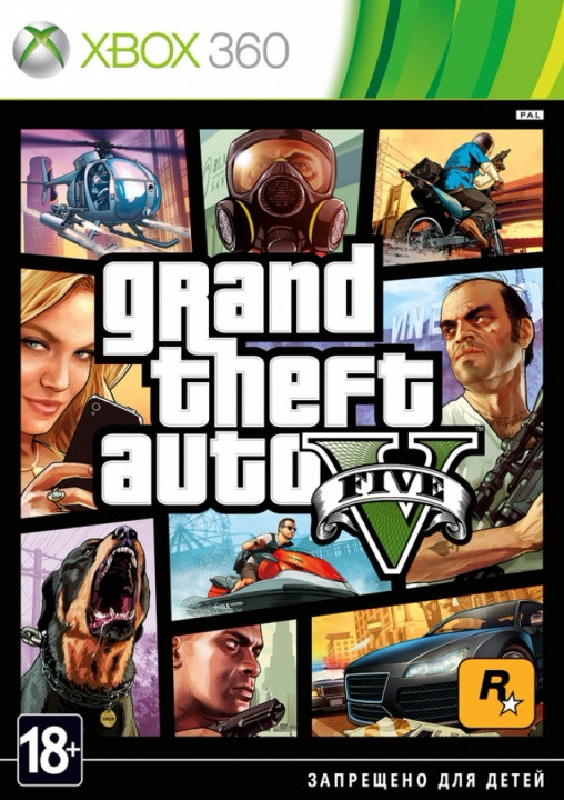 Игра Grand Theft Auto V GTA 5 для Xbox 360, 2 диска Русская версия - фото 1 - id-p142456436