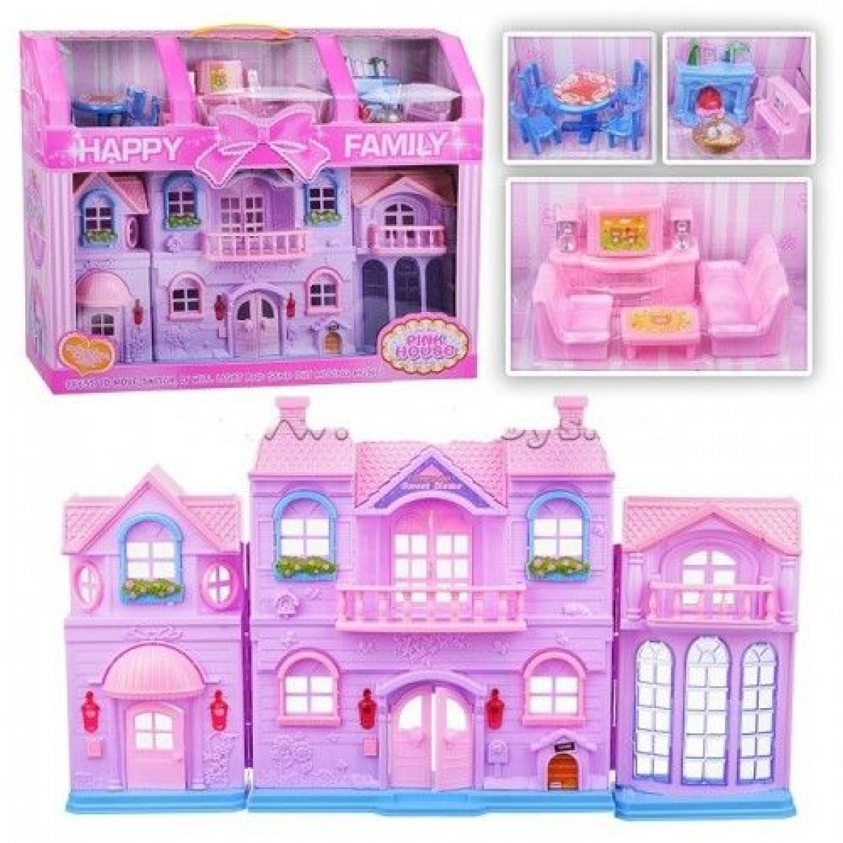 Кукольный домик для кукол Pink House, арт. 8121