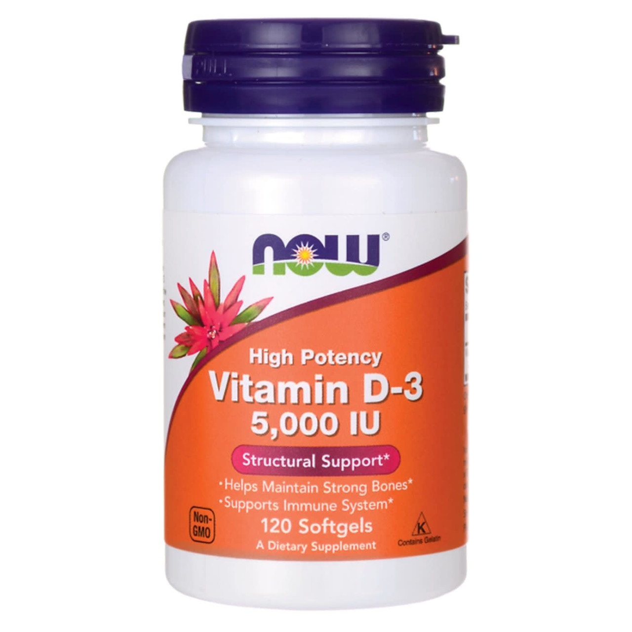 NOW Vitamin D-3 5000 IU 120 капс - фото 1 - id-p142470761