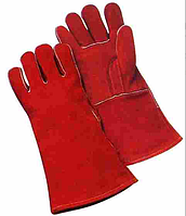 Краги (перчатки) сварщика кожаные красные