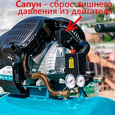 Компрессор Shtenli 50-2 pro (50 л. 2,2 кВт. 2 цилиндра), фото 2