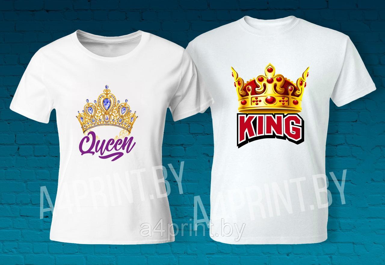 Парные футболки "King, Queen"
