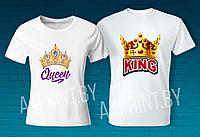 Парные футболки "King, Queen"