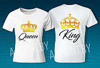 Парные футболки "King Queen"