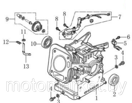 blok dvigatialia GX 200, GX 160, 168F, 170F motomarket.by