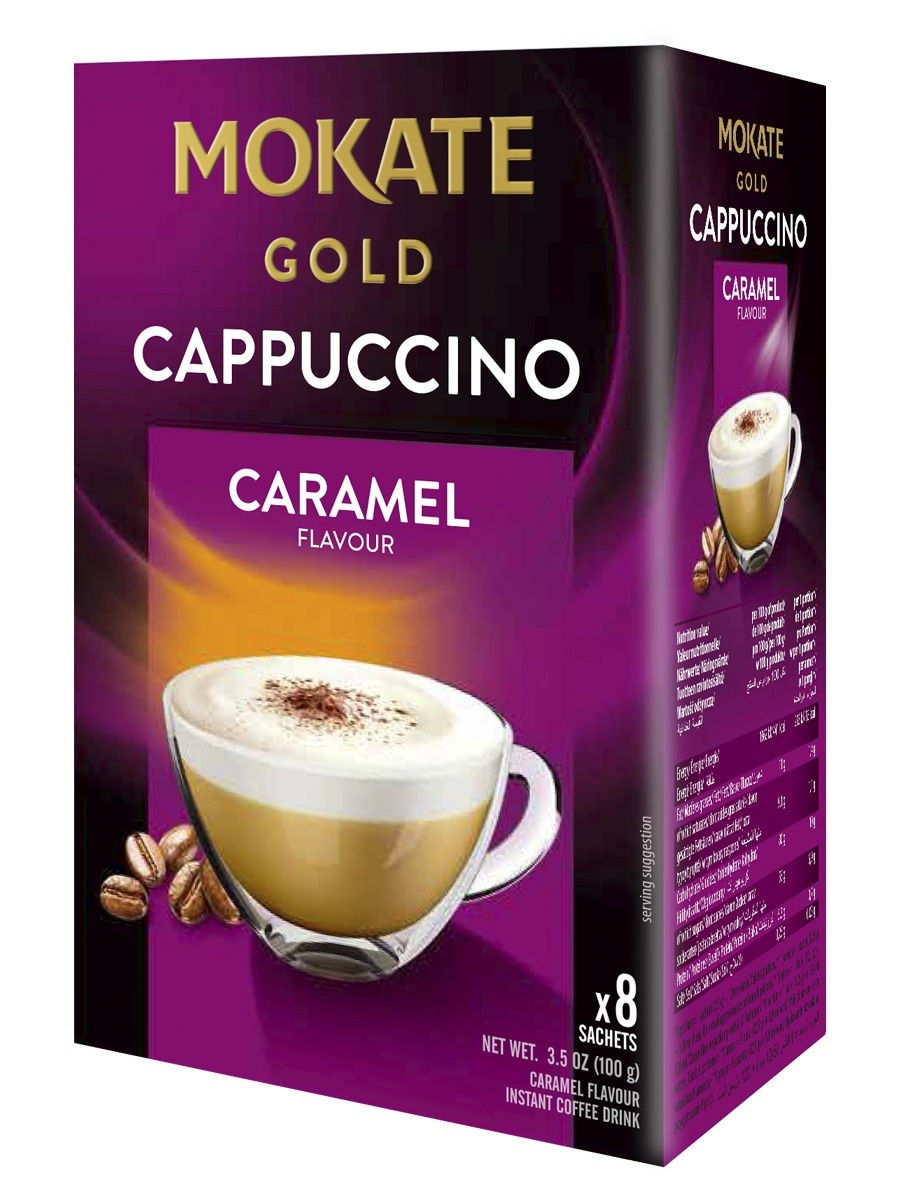Кофейный напиток Mokate GOLD капучино карамельный 100 гр (12,5 гр*8)