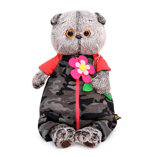 Мягкая игрушка кот Басик в камуфляжном комбинезне, 30 см (ID#142520671 ...